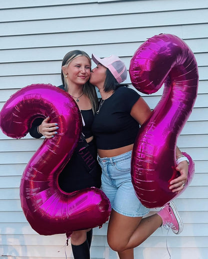Skiennix Hot Pink Number 10 Balloons - 40 Inch 10th Birthday Decorations for Girls