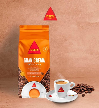 Delta Cafés Gran Crema Whole Bean Coffee - 100% Arabica, Intense Flavor, 1kg/35.2oz