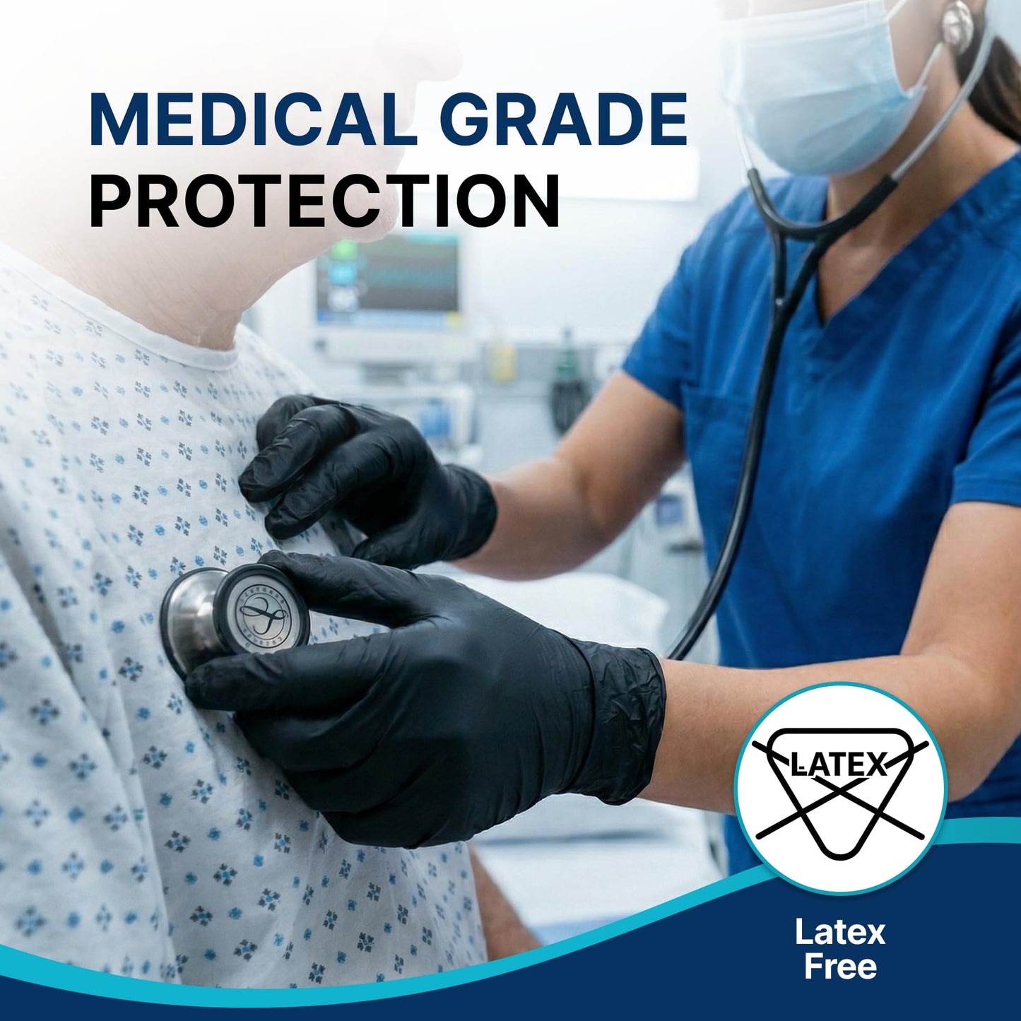 Schneider Nitrile Exam Gloves, 4 Mil Black Gloves Disposable Latex Free Powder Free, Food Safe for Cooking, Food Prep, Clean (200, Medium)