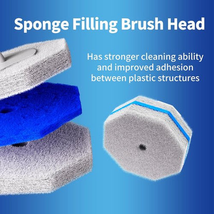 Hohoky Disposable Toilet Brush System - Wall-Mounted Cleaning Kit with 60 Refill Pads & 2 Wands