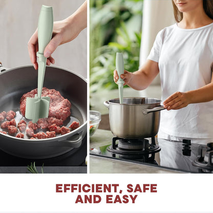 Skiennix Meat Chopper - Premium Heat Resistant Hamburger Grinder for Ground Beef | Green 2-Pack