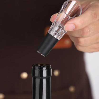 Wine Aerator Pourer | Premium Aerating Spout and Decanter Set - Improve Taste and Smell Immediately,Perfect Wine Gift(2PCS)- Black