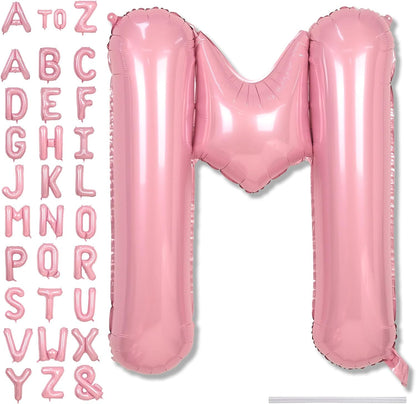 Skiennix 40-Inch Pastel Pink Letter Balloon - Giant Mylar Alphabet M for Birthday Party Decor