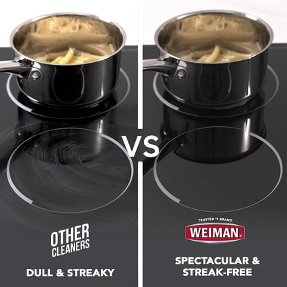 Weiman Ceramic & Glass Cooktop Cleaner - Heavy Duty Polish with 3 Scrubbing Pads | 10 Ounce Bottle