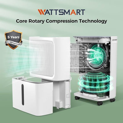MAX Dehumidifier - 2,500 Sq.Ft Capacity with Smart Humidity Control & 34 Pint Efficiency | Ideal for Basement, Bathroom & Bedroom