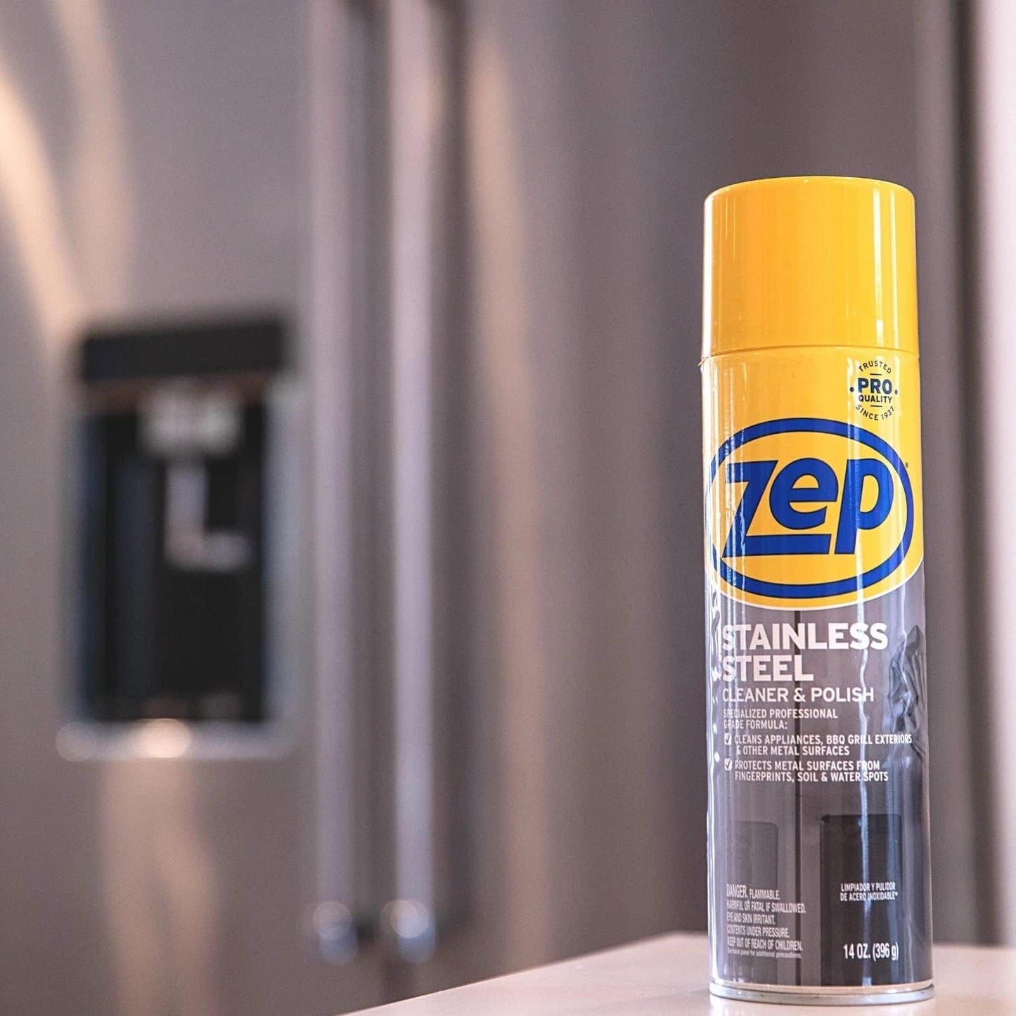 Zep Stainless Steel Cleaner & Polish - 14 oz | Protects Metal Surfaces from Fingerprints & Water Spots