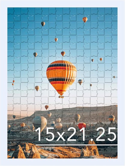JCJMY Puzzle Frame - 15x21.25 Wall Hanging Picture Frame in White with Shatter-Resistant Plexiglass