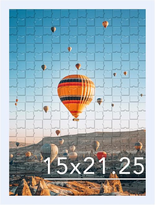 JCJMY Puzzle Frame - 15x21.25 Wall Hanging Picture Frame in White with Shatter-Resistant Plexiglass