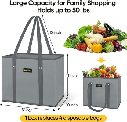BALEINE Reusable Grocery Bags - Foldable Shopping Bags with Reinforced Bottom & Handles | Blossom Season (3-Pack)