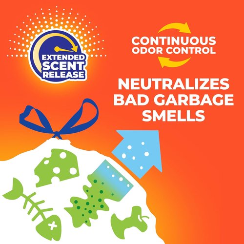 Hefty Ultra Strong 13 Gallon Trash Bags - Leak & Puncture Resistant | Continuous Odor Control, 50 Count, White