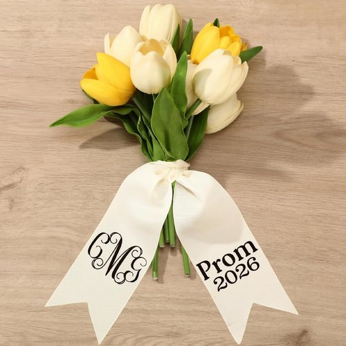 Hahafelt Custom Name Bouquet Sash - DIY Ribbon Kit for Weddings, Senior Night & Special Events