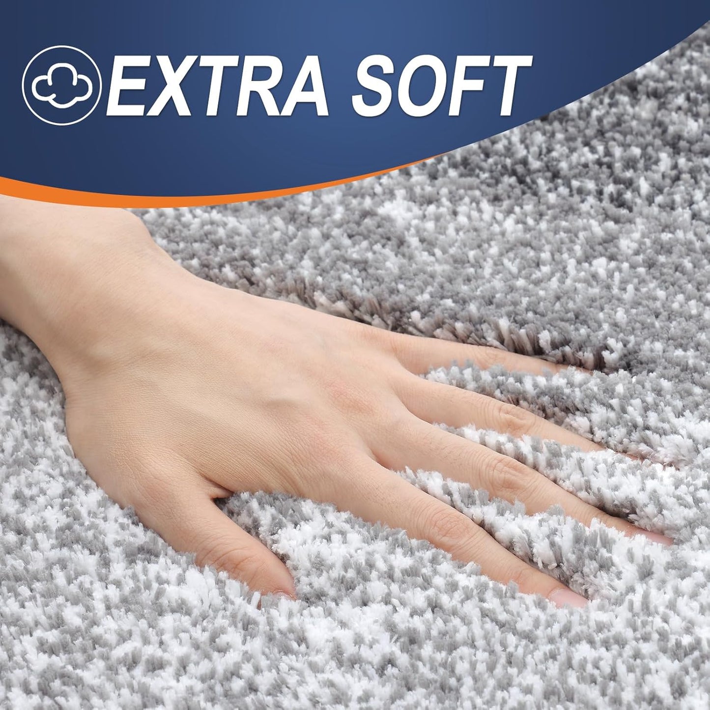 OLANLY Ombre Bath Rug Set - Soft & Absorbent 2-Piece Bathroom Rugs | Grey 30x20 & 24x20 Sizes
