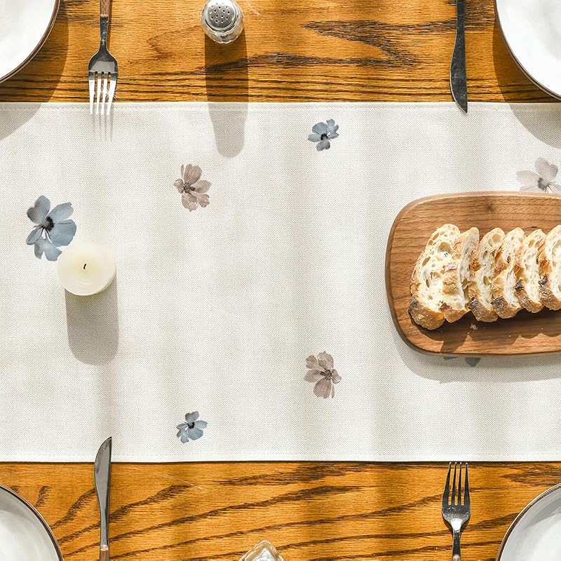 Artoid Mode Brown Poppy Floral Table Runner - 13 x 120 Inch, Brown+13" x 120"