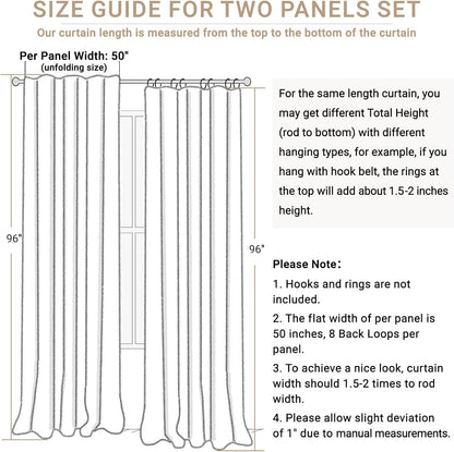 Skiennix Blackout Curtains - 100% Blackout Thermal Insulated Drapes, 50" W x 90" L, Stone Blue - 2 Panels Set