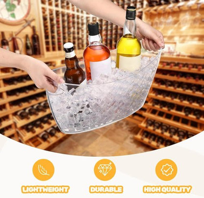 4 Pcs Ice Bucket for Parties Clear Bar Supplies 5.5 Liter Acrylic Champagne Bucket with 4 Ice Scoop Wine Tub for Champagne Beer Beverage Sparkling Cocktails