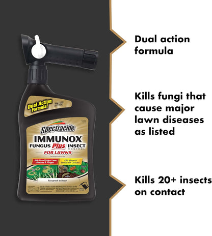 Spectracide Immunox Fungus Plus Insect Control - Dual Action Hose-End Concentrate, 32 Oz, 6 Pack