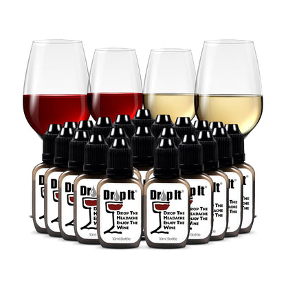 The Original Drop It Wine Drops, 22 Event Party Pack- USA Made Wine Drops Naturally Reduce Wine Sulfites & Tannins-Can Eliminate Wine Sensitivities, Wine Allergies & Histamines-A Wine Wand Alternative