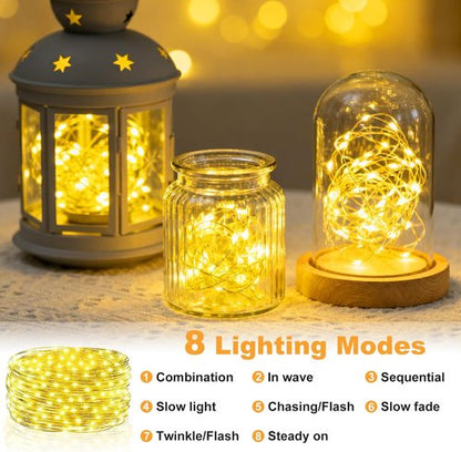 Fairy Lights | Rechargeable Battery Operated Mini LED String Lights - Waterproof 5M/16FT for Bedroom & Party Decor