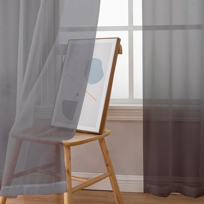 OWENIE Grey Sheer Curtains, Sheer Curtains 78 inches Long 2 Panels Set, Rod Pocket Voile Fimly Gray Drapes for Living Room/Bedroom, 2pcs, Each 42" W x 78" L