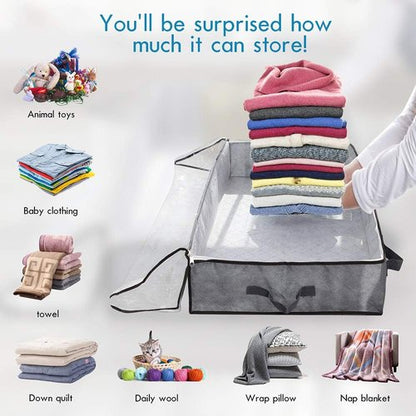 JERIA Large Underbed Storage Bags - 2 Pack Organizer with 4 Handles & Clear Window | 40" L X 20" W X 7" H