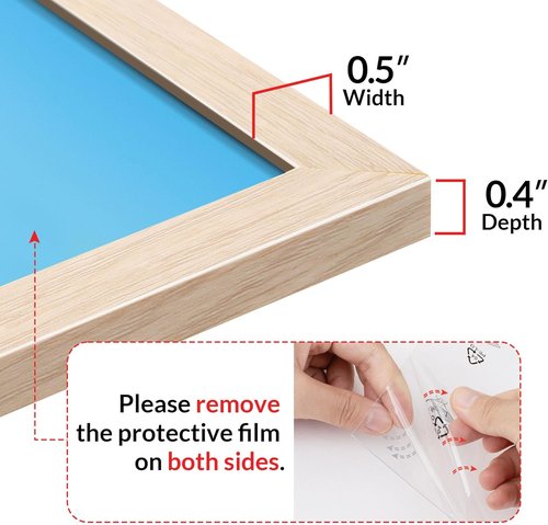 LaVie Home 16x20 Picture Frame - Classic Oak Frame with HD Plexiglass for Vertical/Horizontal Display