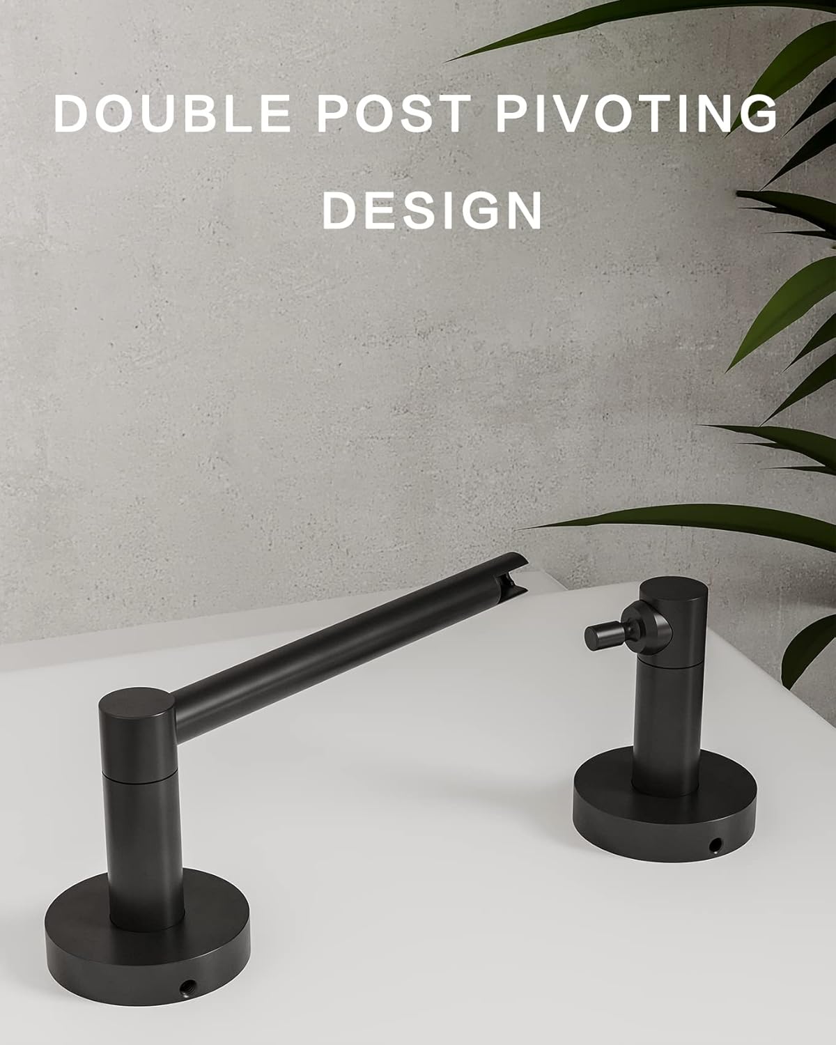 Skiennix Matte Black Toilet Paper Holder - Double Post Pivoting Design | Durable Stainless Steel & Zinc Alloy