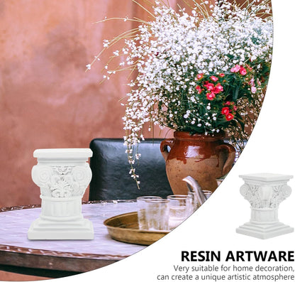 Roman Pillar Statue Decor - Artistic Greek Style Resin Column Sculpture for Home & Garden | 4.52x3.34x3.14 In