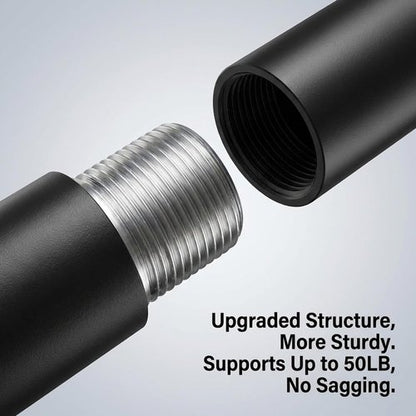 IFELS Heavy Duty Curtain Rods - Adjustable 66 to 120 Inch Black Drapery Rods with Modern Design & Easy Installation