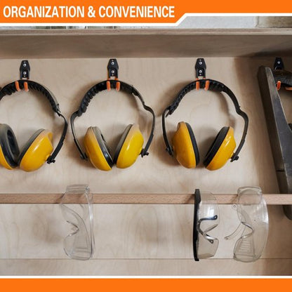 HUPBIPY Heavy Duty Garage Hooks - J Shaped Wall Mounted Tool Organizer | 6 Pack for Ladders, Bikes, and More