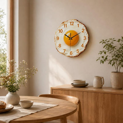 11.8 in Egg Shaped Wall Clock with Solid Wood Dial - Funny Kitchen Clock Variation of THIS listing: 11.81 in