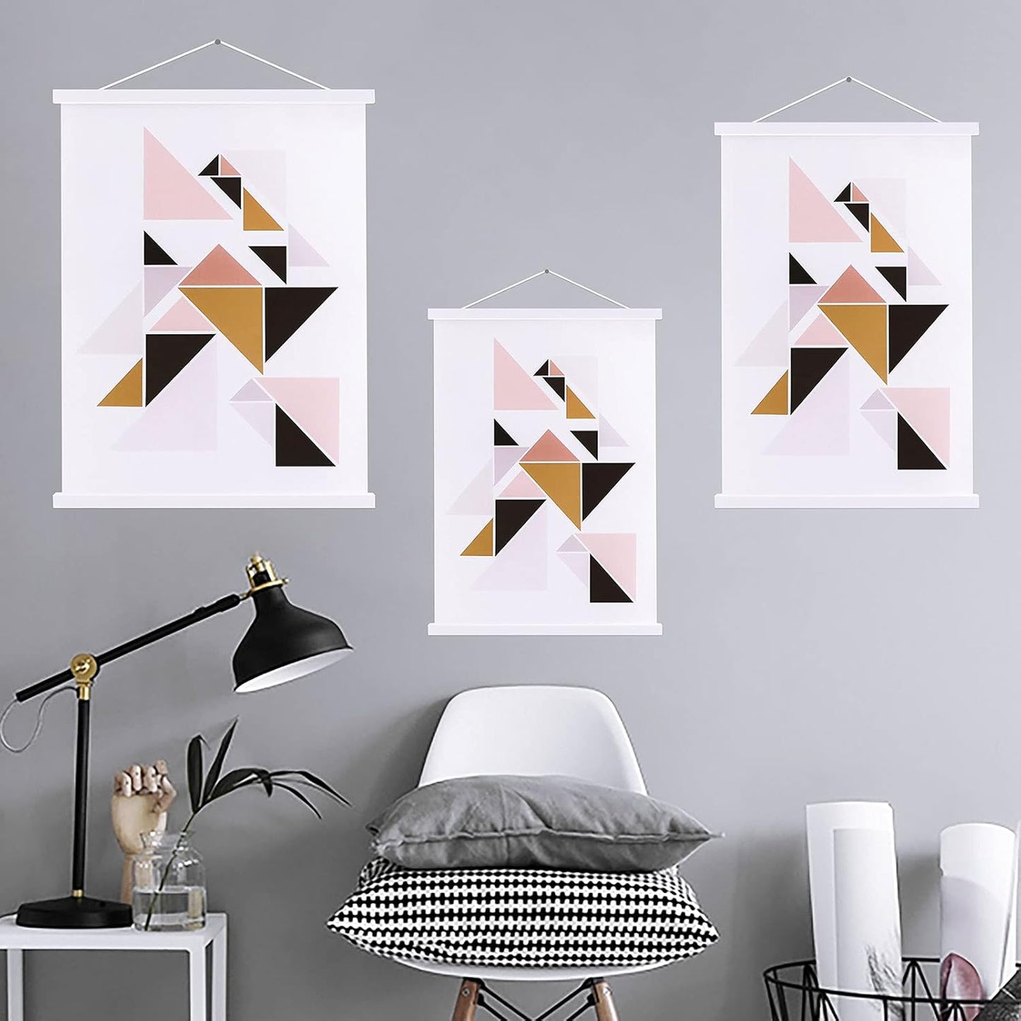 Ywlake Magnetic Poster Hanger - 9" Wooden Frame for Canvas Art & Maps | Easy Wall Display