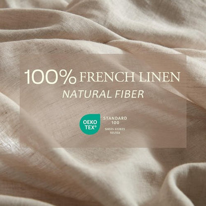 DAPU 100% Linen Duvet Cover Queen, Natural French Flax Breathable Duvet Cover 3 Pcs Set with Long Zipper Closure, Soft Lightweight Durable Linen Bedding for Hot Sleepers (Natural Linen, Queen)