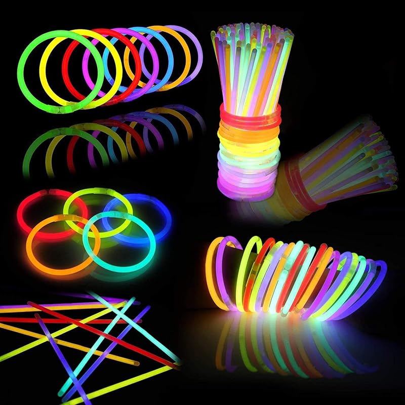 200 Counts Glow Sticks Party Pack - 8" Neon Glow in the Dark Bracelets & Necklaces, Bulk Party Favors