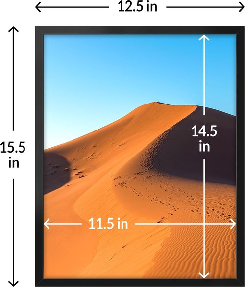 LaVie Home 12x15 Picture Frame - Classic Black Frame with HD Plexiglas for Vertical/Horizontal Display