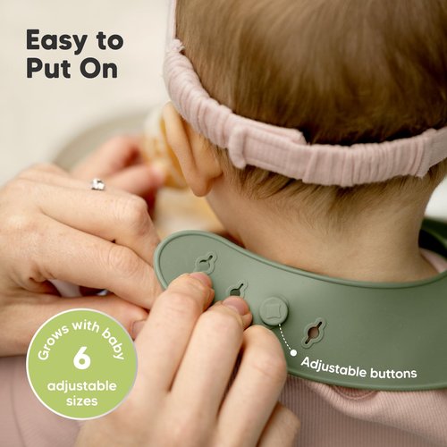 KeaBabies 2-Pack Silicone Bibs for Babies, Toddlers Girl, Boy – Sturdy Food-Grade Baby Bibs for Eating, Large Food Catcher, Clean & Put On Easily, Waterproof Toddler Feeding Essentials (Slate)