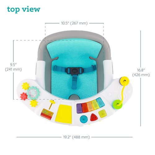Infantino Music & Lights 3-in-1 Discovery Seat & Booster, Interactive Toddler Seat for Dining Table or Kitchen Chair, Baby Activity Center & Snack Tray, 20 Sounds & Songs, Lightweight Baby Essentials