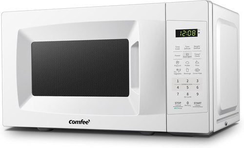 COMFEE' Countertop Microwave Oven - 0.7 Cu Ft, 700W, Sound On/Off & ECO Mode | Pearl White