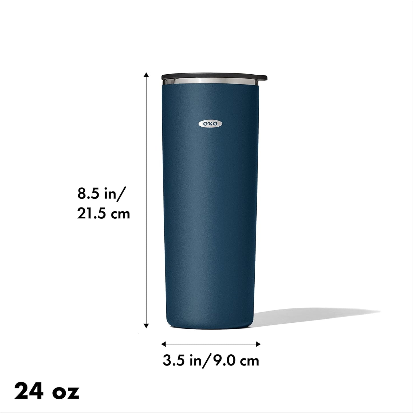 OXO Strive 24oz Insulated Tumbler - Dark Cobalt with Sliding Lid for Ultimate Temperature Retention