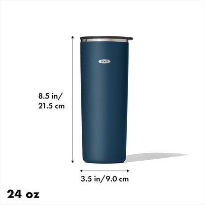 OXO Strive 24oz Insulated Tumbler - Dark Cobalt with Sliding Lid for Ultimate Temperature Retention