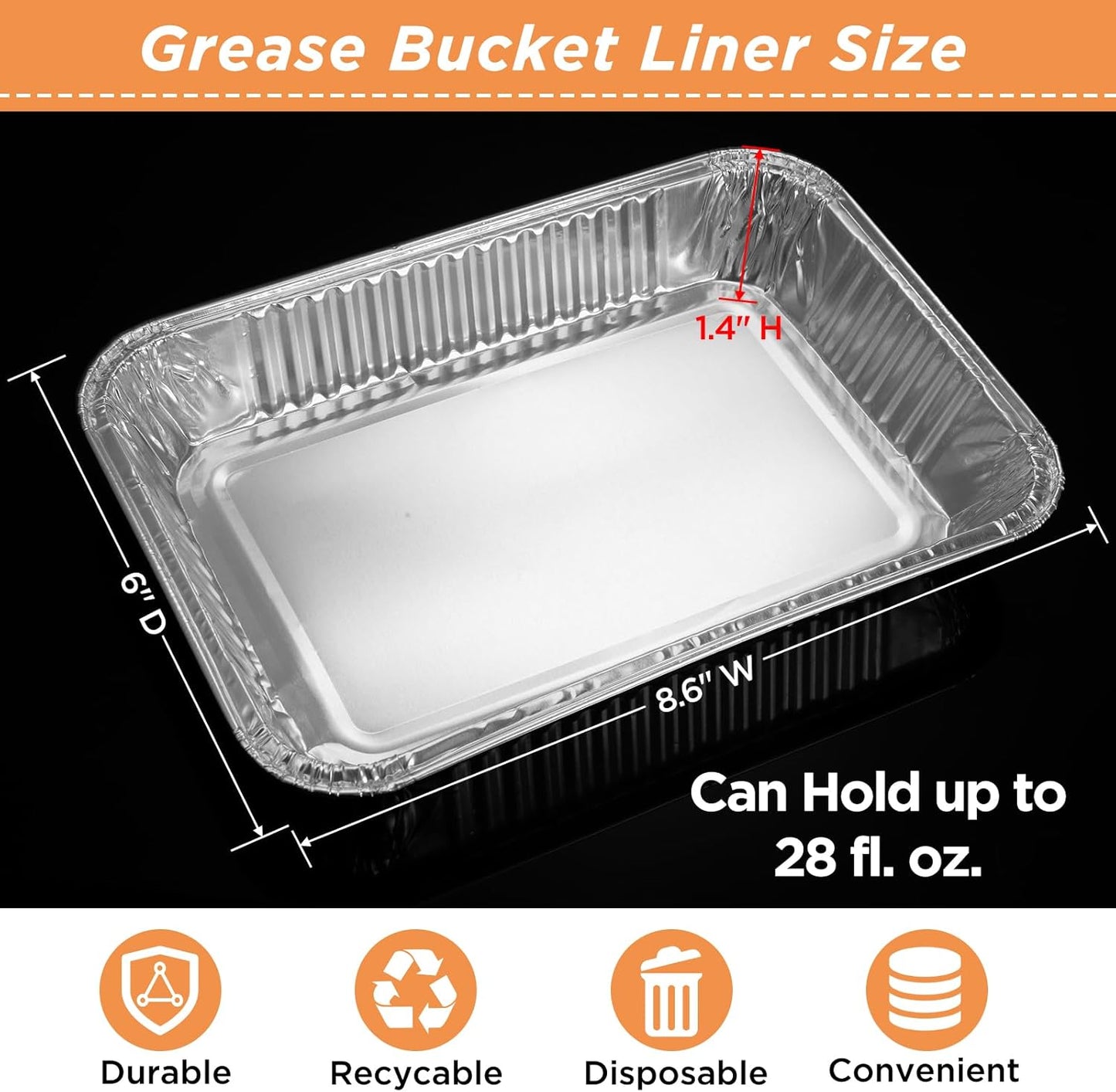Weber - 20 Pack Compatible Drip Pans for Spirit, Q, Genesis Grills | Disposable Aluminum Foil Grease Trays 6 x 1.4 x 8.6 Inches