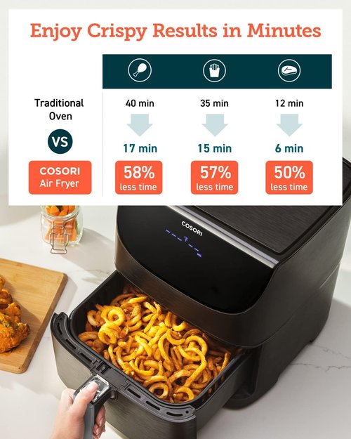 COSORI Pro Gen 2 Air Fryer - 5.8QT Capacity, Sleek Design, 13 One-Touch Functions & Recipes, Black