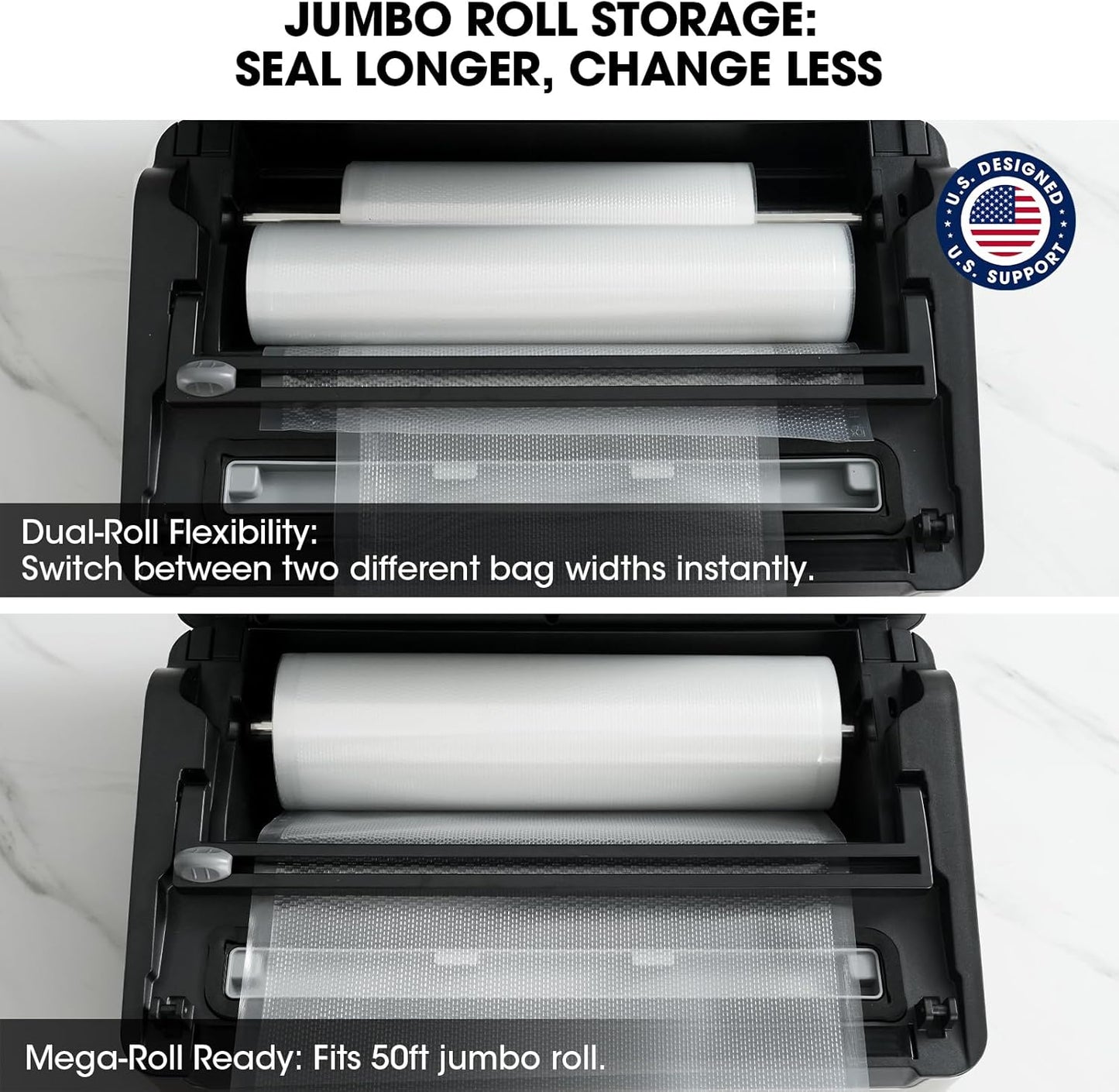 Vesta Precision Vacuum Sealer Machine - Smart Heat Sealing for Liquid & Moist Foods | Includes Built-In Cutter & Mason Jar Kit
