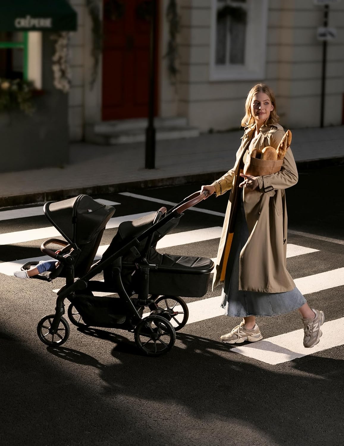 Momcozy Convertible Baby Stroller - 23 Configurations, Carry-Cot & Seat Included, Large PU Wheels | All-Wheel Suspension & UPF50+ Canopy