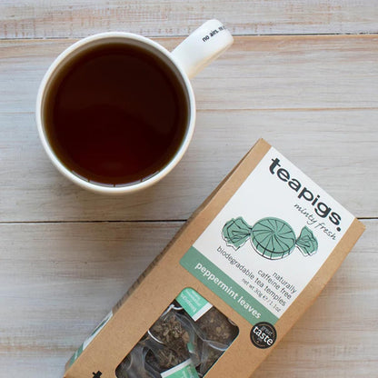 Teapigs Peppermint Leaves Tea Bags Made With Whole Tea Leaves, Natural Ingredients, Non-GMO, Caffeine-Free – 50 Count (1 Pack of 50 Teabags)