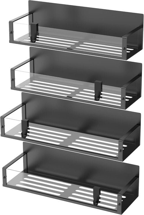 HuggieGems Magnetic Spice Rack Organizer - 4 Pack Clear Storage for Refrigerator & Oven