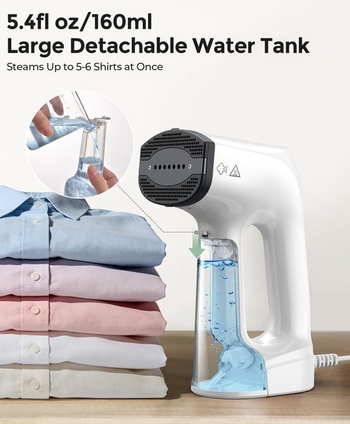 LyriFine Vacuum Steamer for Clothes, 3500Pa Suction Clothes Steamer Handheld, 2-in-1 Steamer&Iron Garment Steamer, 3 Modes& 360° Leak-proof Technology Fabric Steamer for Wrinkle Removal (for 110-120V)