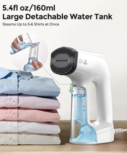 LyriFine Vacuum Steamer for Clothes, 3500Pa Suction Clothes Steamer Handheld, 2-in-1 Steamer&Iron Garment Steamer, 3 Modes& 360° Leak-proof Technology Fabric Steamer for Wrinkle Removal (for 110-120V)