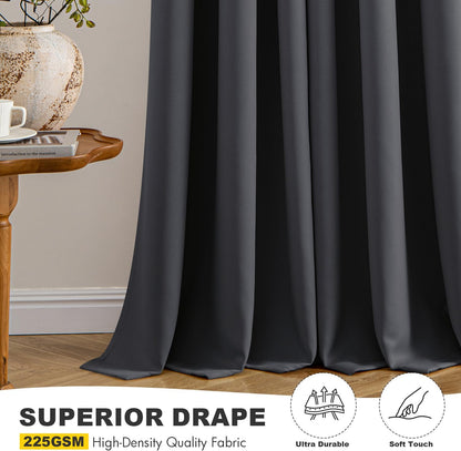 MIULEE Dark Grey Blackout Curtains - Thermal Insulated Room Darkening Drapes | 40 x 45 Inches, 2 Panels
