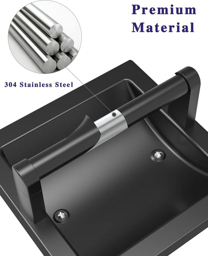 Skiennix Matte Black Toilet Paper Holder - Pivoting Wall Mount for Large Rolls | Stainless Steel Design
