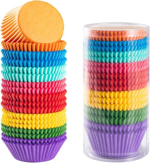 Gifbera Cupcake Liners - Bright Rainbow Solid Color Baking Cups | 400-Count for Perfect Treats
